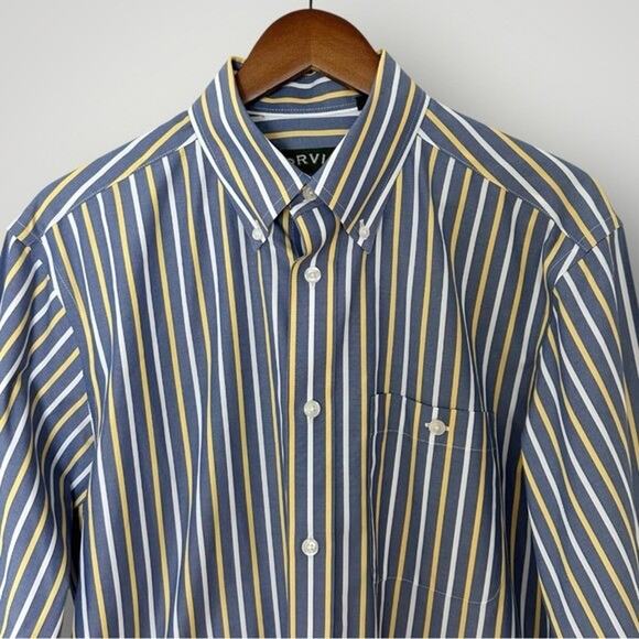 Orvis Other - Orvis Striped Button Down Shirt Men's M Blue Yellow White Cotton Long Sleeve
